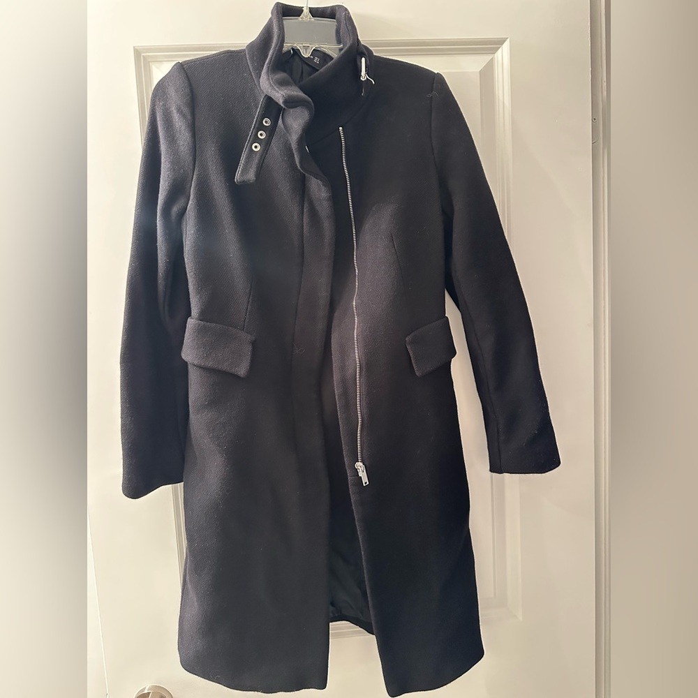 Zara Black Coat with Silver Accents
